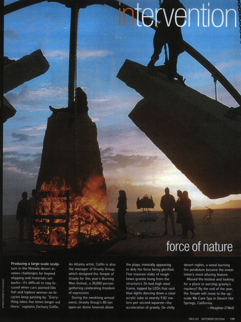 Temple of Gravity article in Interior Design