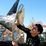 Jeffry Loy stepped right in and got to polishing the metal while it was still at ground level.