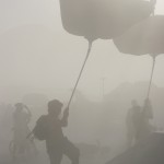 A typical Burning Man dust storm. This is the view at least a few hours out of every day if there is any wind at all.