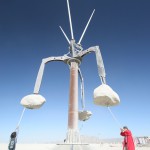 After a few days in the desert, everything is coated with a fine dust. You can see the direction that the wind was blowing here.